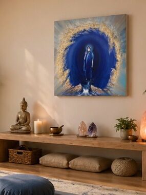 🌸 Sri Anandamayi Ma Original  Meditation Art Canvas Painting Yoga